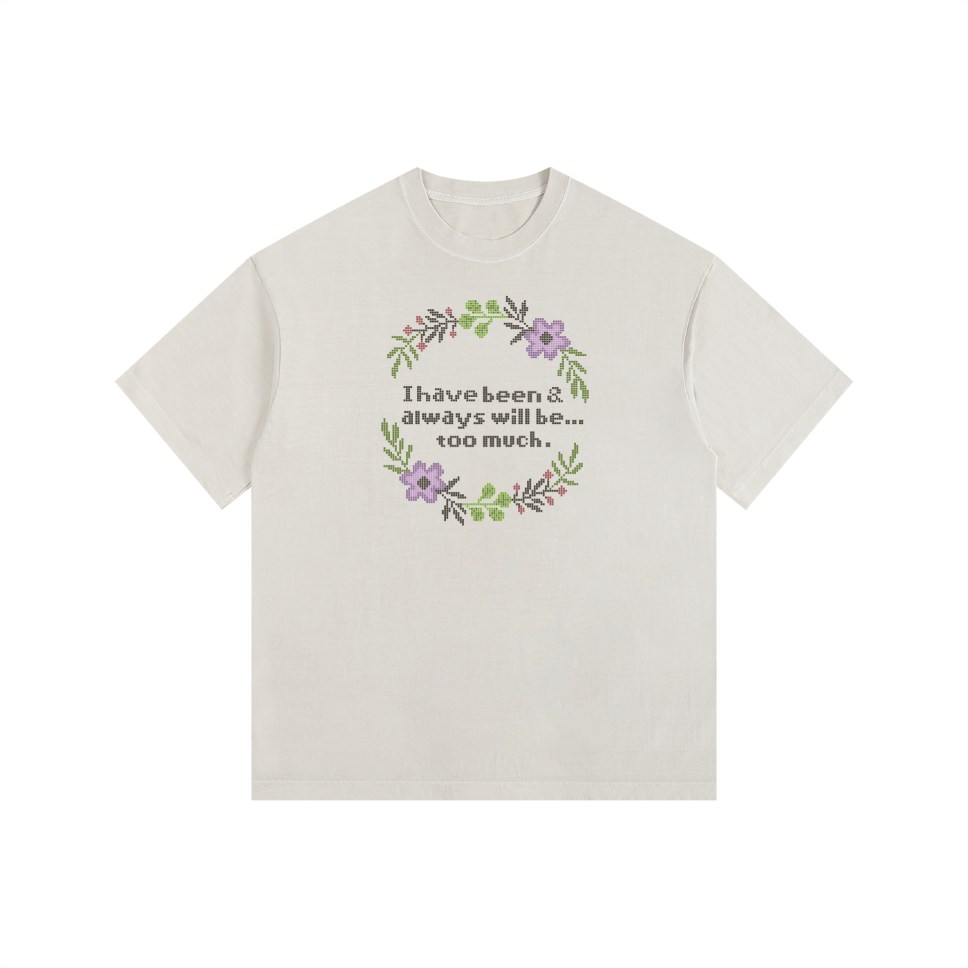 Cross Stitch - Vintage Washed Oversized Cotton T-Shirt